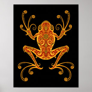 Poster Intricate Red and Yellow Tree Frog