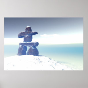 Poster Inukshuk d'hiver Imprimer