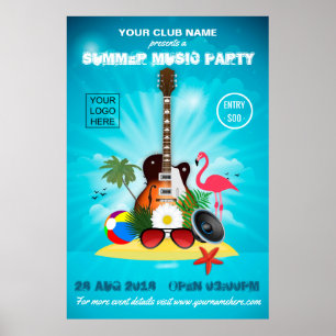 Poster Invitation du club/de l'entreprise à la fête d'été