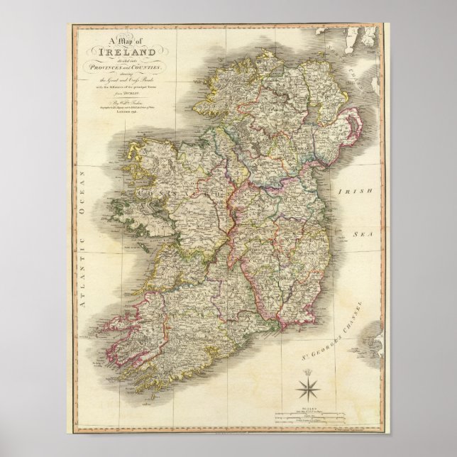 Poster Ireland map (Devant)