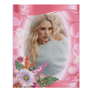 Poster Iridescente Bokeh PInk & Pretty Flowers - do-it-yo