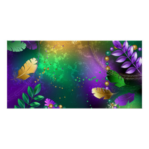 Poster Iridescente mardi gras arrière - plan avec perles