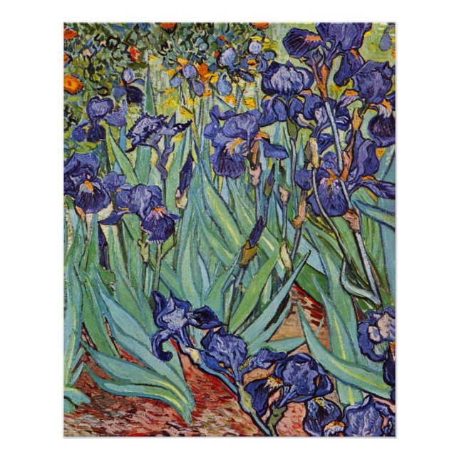 Poster Iris de Van Gogh Peinture Impressionniste (Devant)