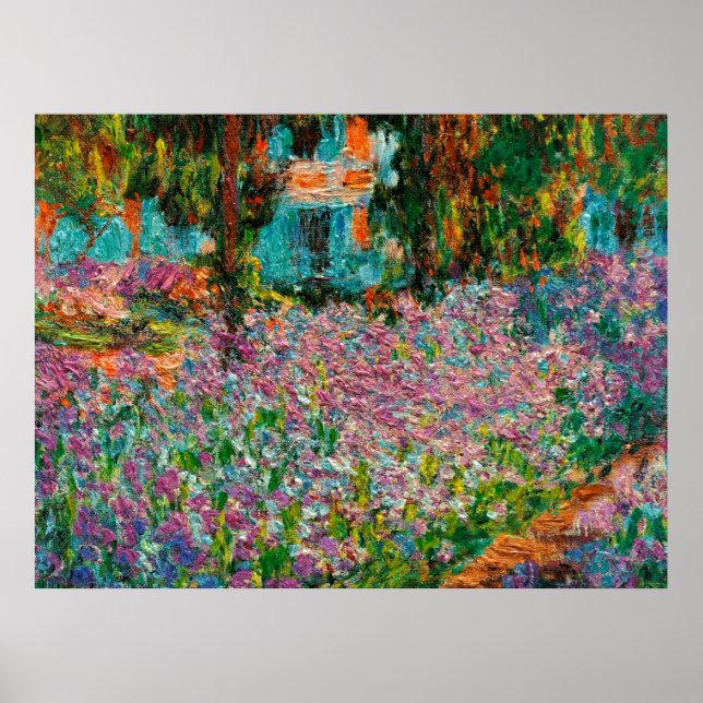 Poster Iris Jardin Monet Giverny fleurs (Devant)