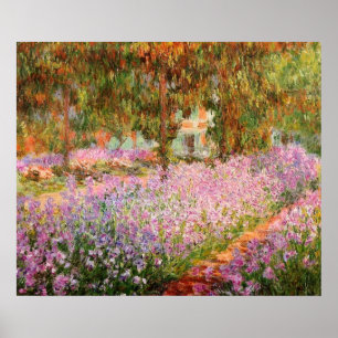 Poster Irises dans le jardin par Monet