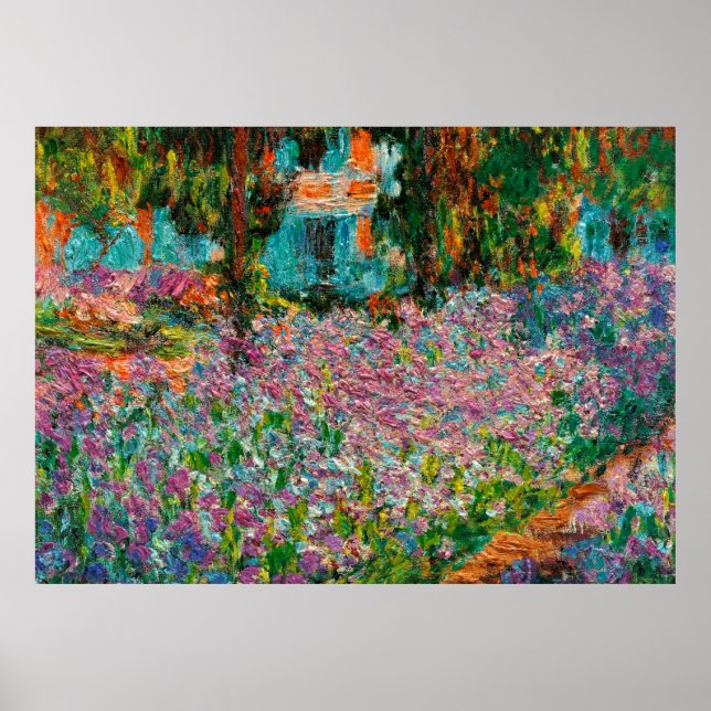 Poster Irises Monet Garden Fleurs Giverny (Devant)