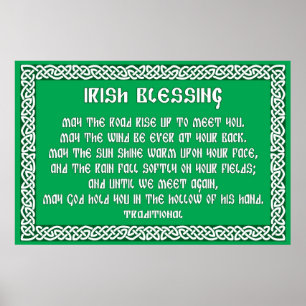 Poster Irish Blessing 1 dans le cadre de noeud celtique