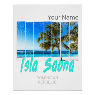 Poster Isla Saona République Dominicaine Plage Design Vin