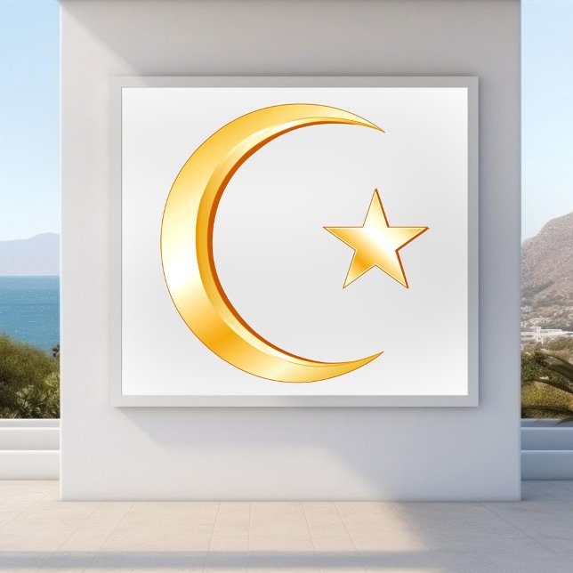 Poster Islam (Islam Symbol Poster.
Crescent moon and star, symbol of Islam. )