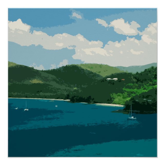 Poster Island Paradise Retro (Devant)