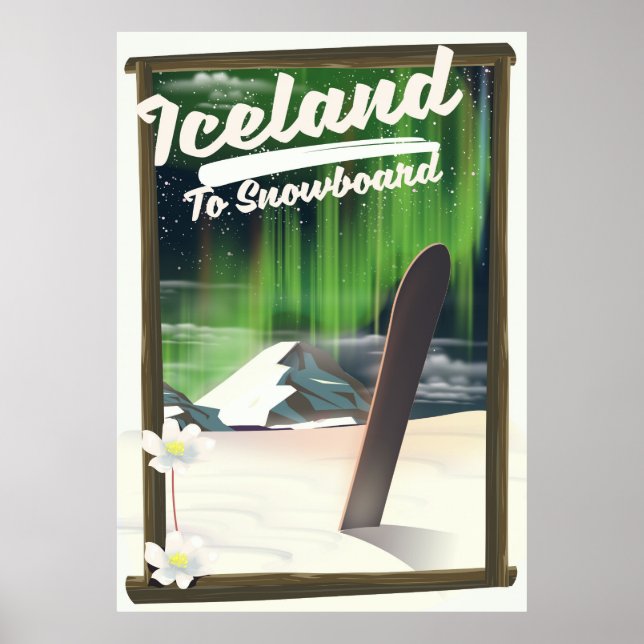 Poster Islande au snowboard (Devant)