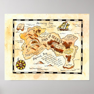 Poster Isle of Chance Treasure Map