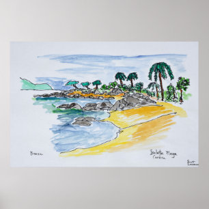 Poster Isolella Beach, Ajaccio   Corsica, France