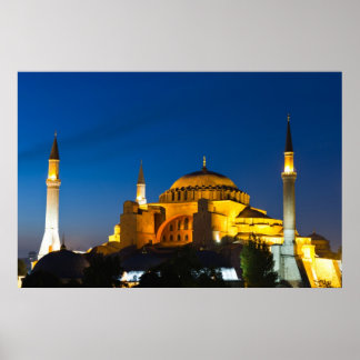 Poster Istanbul - Sainte-Sophie à l'affiche du crépuscule