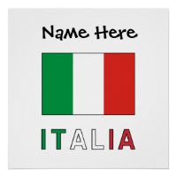 Italia et Drapeau Italien avec Votre Nom