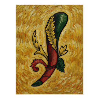 Poster Italian Playing Cards - Ace of Clubs, Scopa