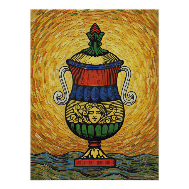Poster Italian Playing Cards - Ace of Cups (Devant)