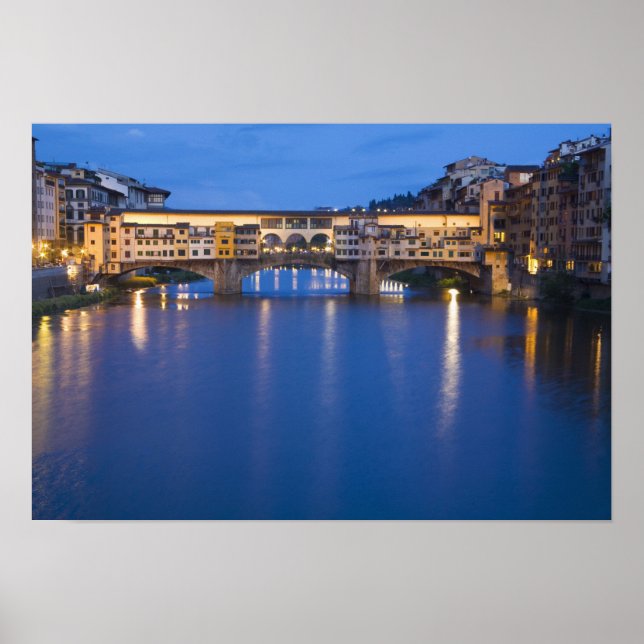 Poster Italie, Florence, Réflexions nocturnes dans (Devant)