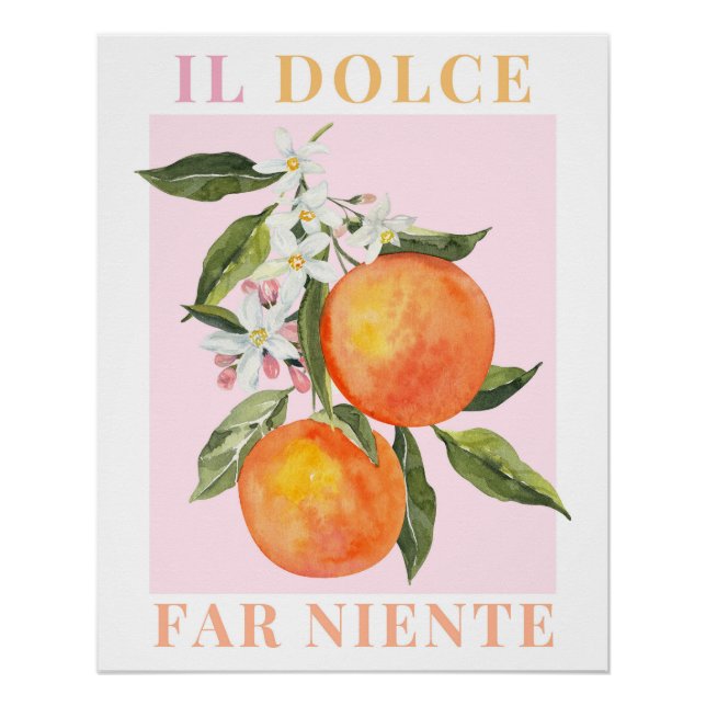 Poster Italie, Imprimer Fruit Orange, La Dolce Vit (Devant)