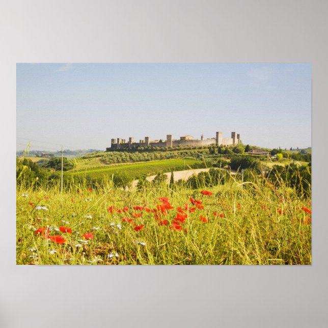 Poster Italie, Monteriggioni, Field View de (Devant)