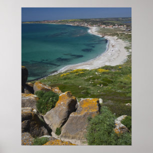 Poster Italie, Sardaigne, Tharros. Vue depuis l'espagnol