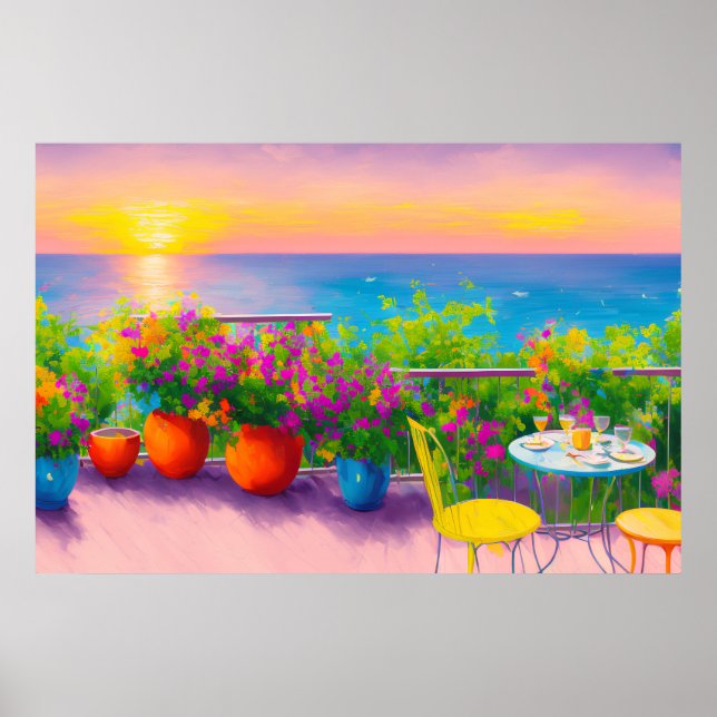 Poster italien du jardin de bord de mer (Devant)