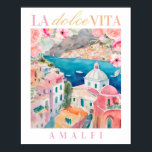Poster italien La Dolce Vita<br><div class="desc">Impression florale de la côte amalfitaine italienne</div>