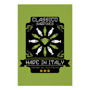 Poster Italien Sardine Art Print Kitchen Cadeau