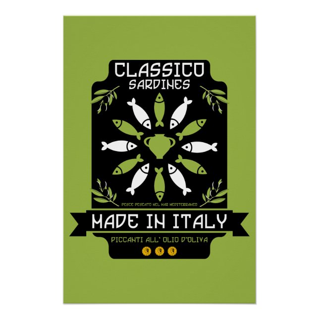 Poster Italien Sardine Art Print Kitchen Cadeau (Devant)