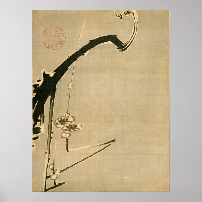 Poster Ito Jakuchu Plum Blossoms (Devant)