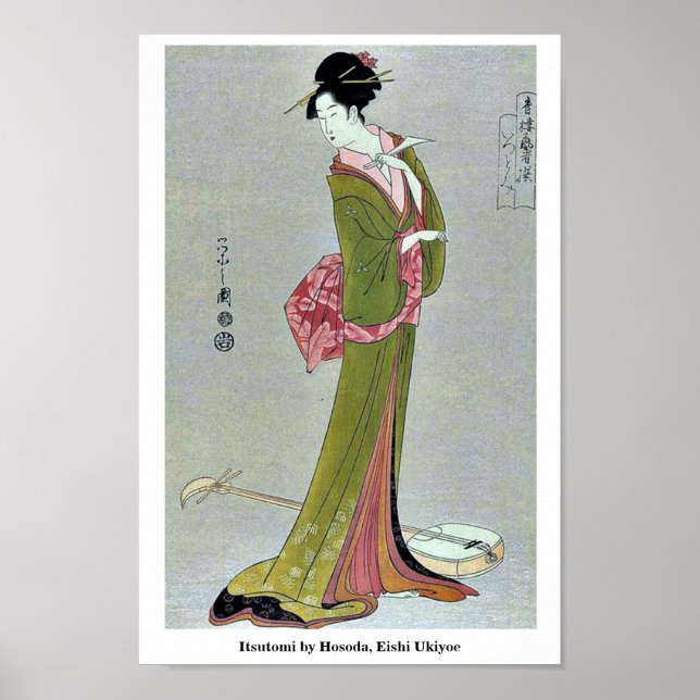 Poster Itsutomi par Hosoda, Eishi Ukiyoe (Devant)