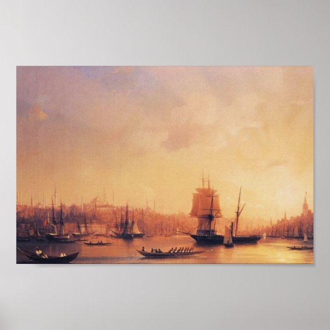 Poster Ivan Aivazovsky - Dusk sur la Corne d'or (Devant)