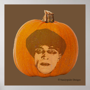 Poster Jack o' Lantern Caligari Face, Citrouille d'Hallow