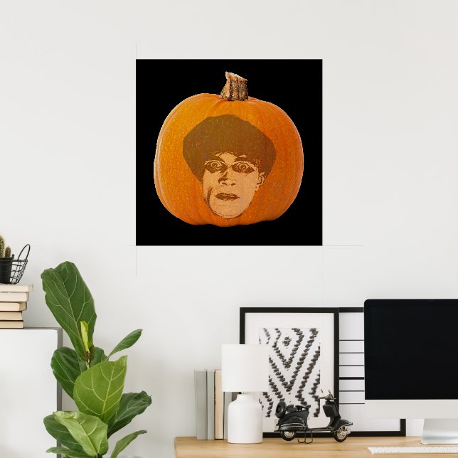 Poster Jack o' Lantern Caligari Face, Citrouille d'Hallow (Bureau à domicile)