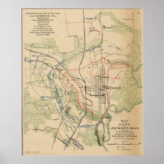 Poster Jackson, Mississippi 1863 (Devant)