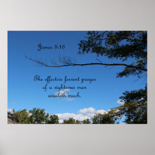 Poster Jacques 5:16 La prière fervante efficace d'un