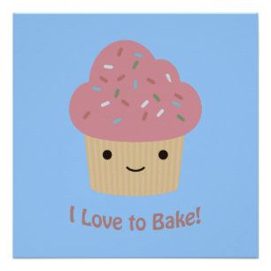 Poster J'adore Bake ! Cute Cupcake