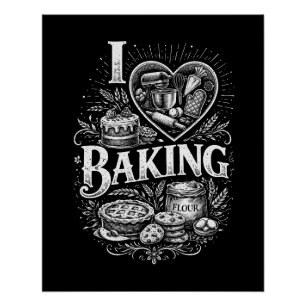 Poster J'adore la pâtisserie