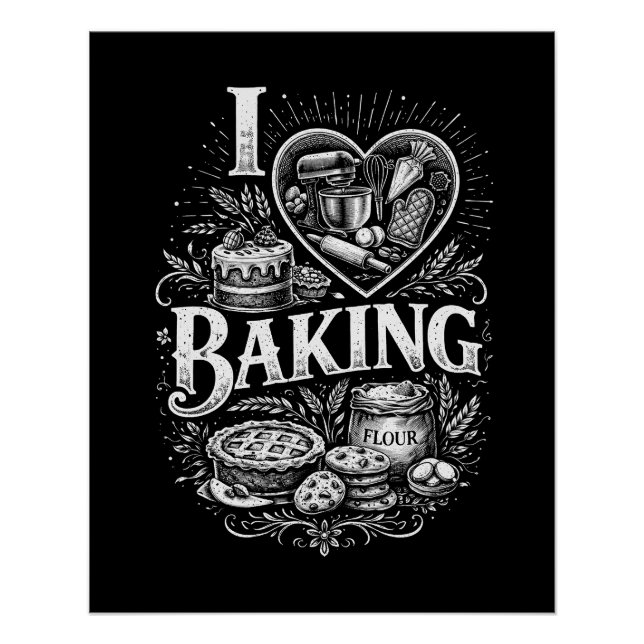 Poster J'adore la pâtisserie (Devant)