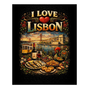 Poster J'adore Lisbonne