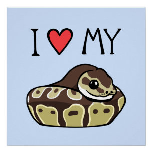 Poster "J'affiche mignonne de dessin de serpent aime mon