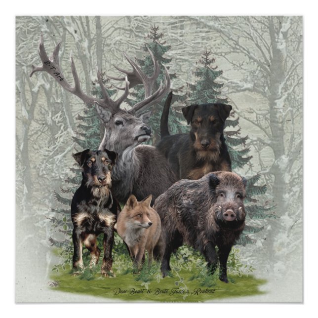Poster Jagdterrier, Terrier de chasse allemand (Devant)
