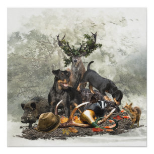 Poster Jagdterrier, Terrier de chasse allemand