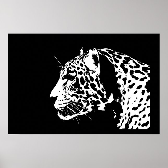 Poster Jaguar Imprimer - Posters Jaguar noir et bl (Devant)