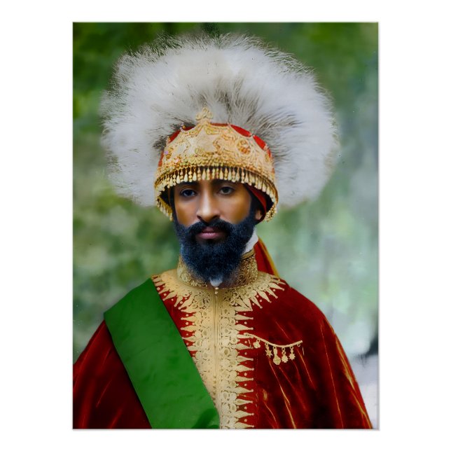 Poster Jah Rastafari Haile Selassie Rasta Livity Roots (Devant)