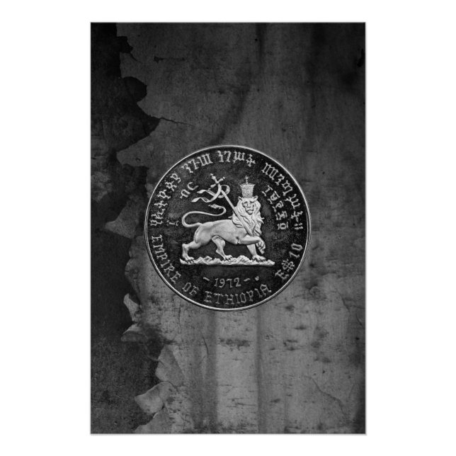 Poster Jah Rastafari Lion de Judah Reggae Rasta Roots (Devant)