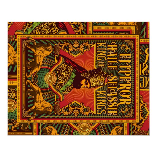Poster Jah Rastafari Selassie Rasta Reggae Afrika Racines (Devant)