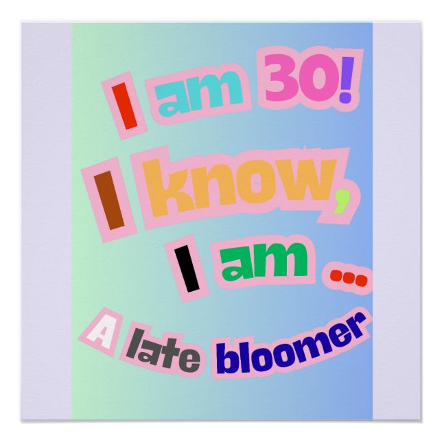 Poster J'ai 30 ans, je sais, je suis un retardataire (Devant)