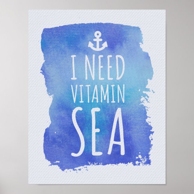 Poster J'ai besoin de la mer de vitamine (Devant)