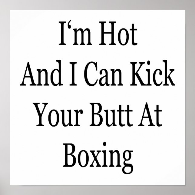Poster J'ai chaud et je peux te frapper le cul à la boxe (Devant)